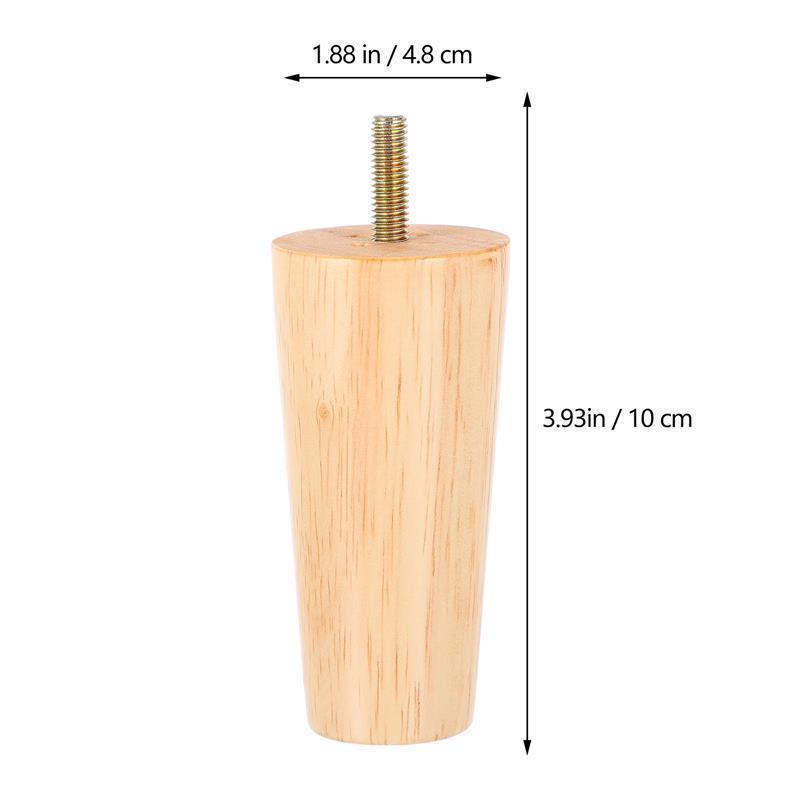 4Pcs Solid Wood Furniture Legs Height 10/12/15CM Straight Sturdy Tapered Sofa Bed Cabinet Table Chair Replacement Furniture Legs