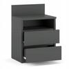 Bedside Table Gray 40cm 2 Drawers Shelf For Bedroom