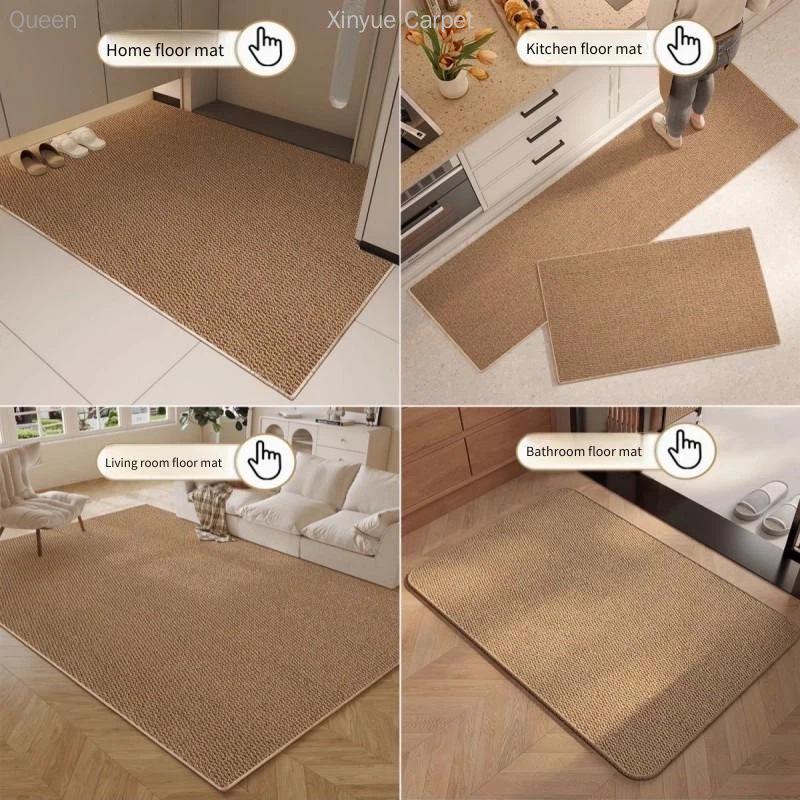 Non-Slip Wear-Resistant Sisal-Style Rug for Bedroom, Living Room, and Coffee Table - Easy-Care and Durable