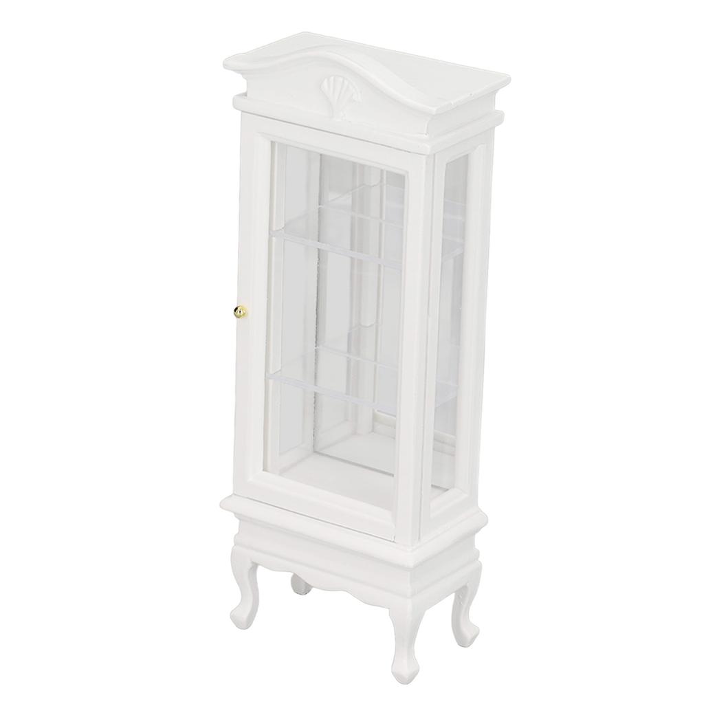 1:12 Doll House Miniature Cabinet Wooden Simulation White Arc Roof Single Door Dollhouse Display