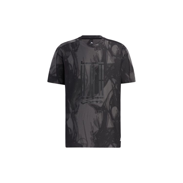 

Adidas Sporty Casual с круглым вырезом и коротким рукавом Мужские топы Черные GP0865