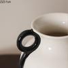 Double-ear Handles Ceramic Vase Minimalist Flower Pots Desk Decoration Flower Arrangement Floral Vases Room Aesthetic Decor