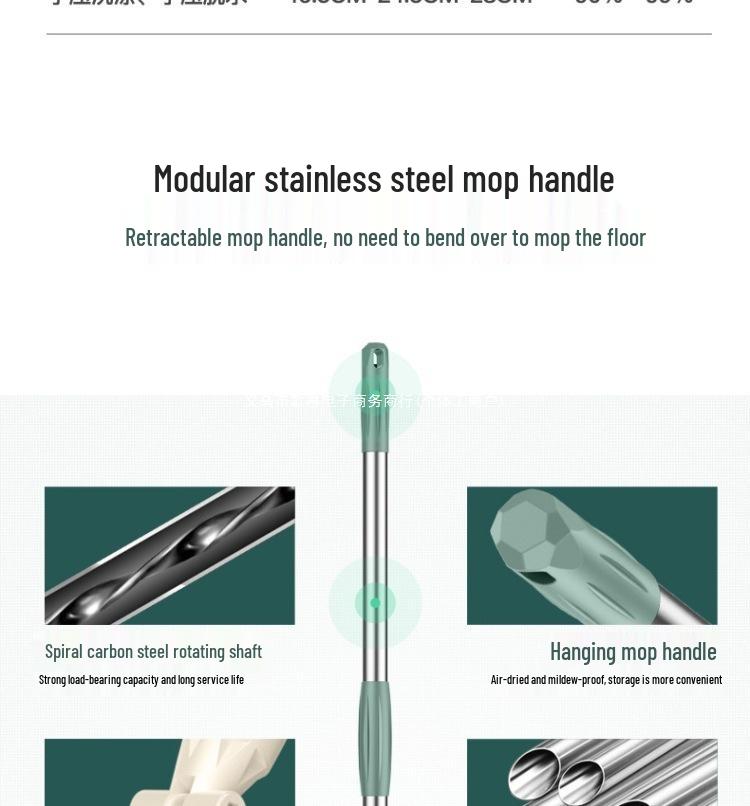 360° Spin-Dry Hand-Free Mop with Absorbent Cloth and Single Bucket