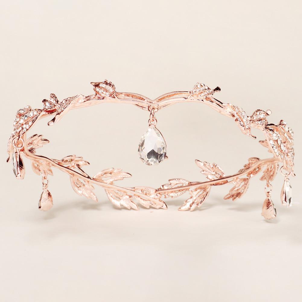 Bohemian Rhinestone Bridal Teardrop Forehead Headpiece