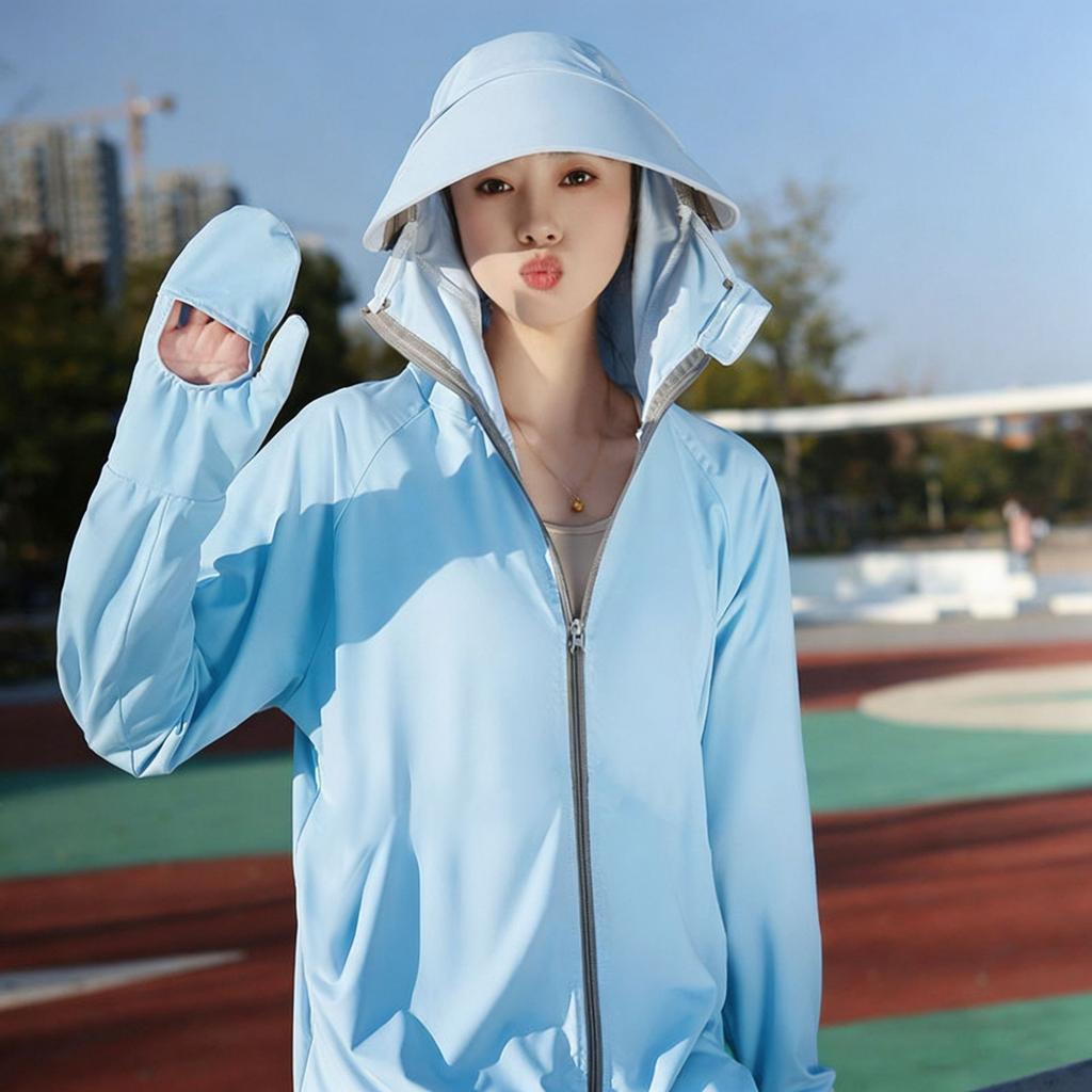 UPF10 + Sunscreen Clothing Women's Summer 1011 New UV Protection Ice Silk Large Size Cycling Sunscreen Clothing Breathable Thin