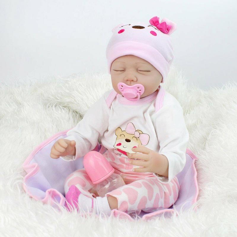 Gift 22" Reborn Baby Dolls Lifelike Newborn Silicone Vinyl Handmade Body Full