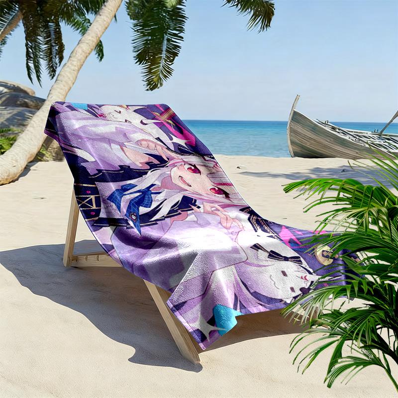 hololive 2D Flat Print Beach Towel, Large Soft Quick Dry Towel for Beach Camping SwimmingDSTJ0925112