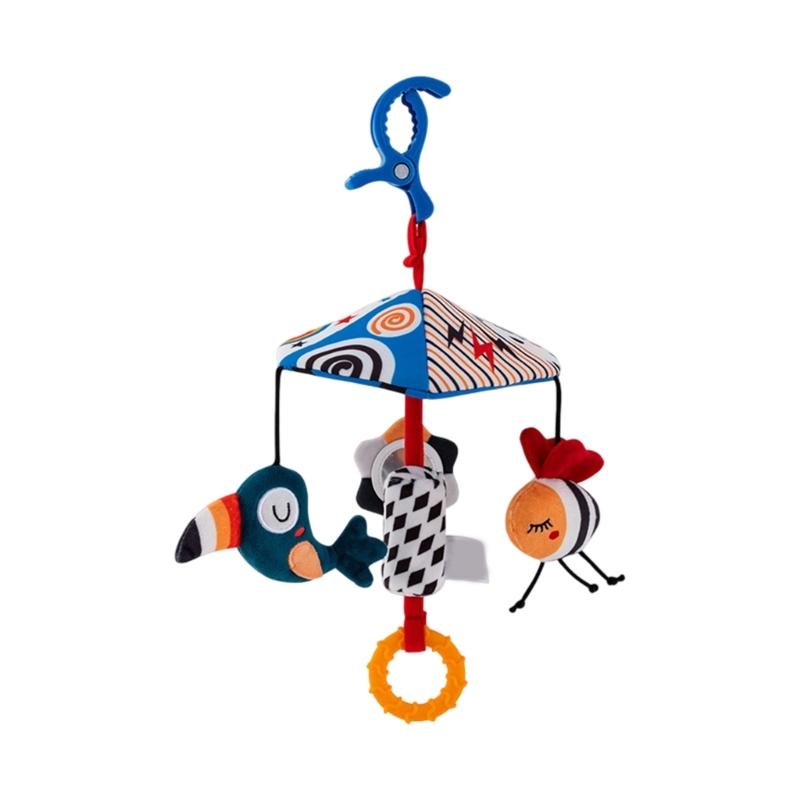 

Soft Crib Stroller Hanger Featuring Gentle Wind Chimes And Interactive Plush Toy For Infants