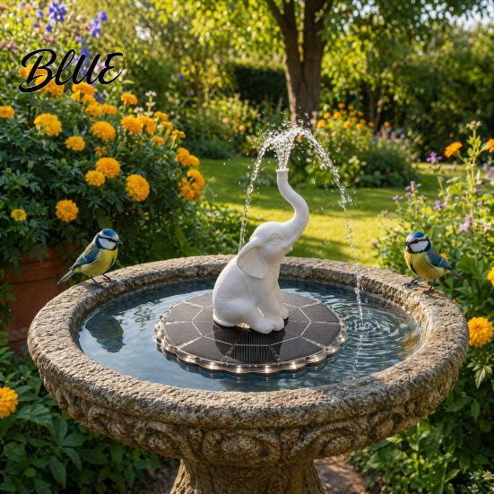 Automatic Floating Water Fountain Animal Statue Solar Fountain Bird Bath with LED Lights Powered Pond Pump for Garden Pool Backyard Decor