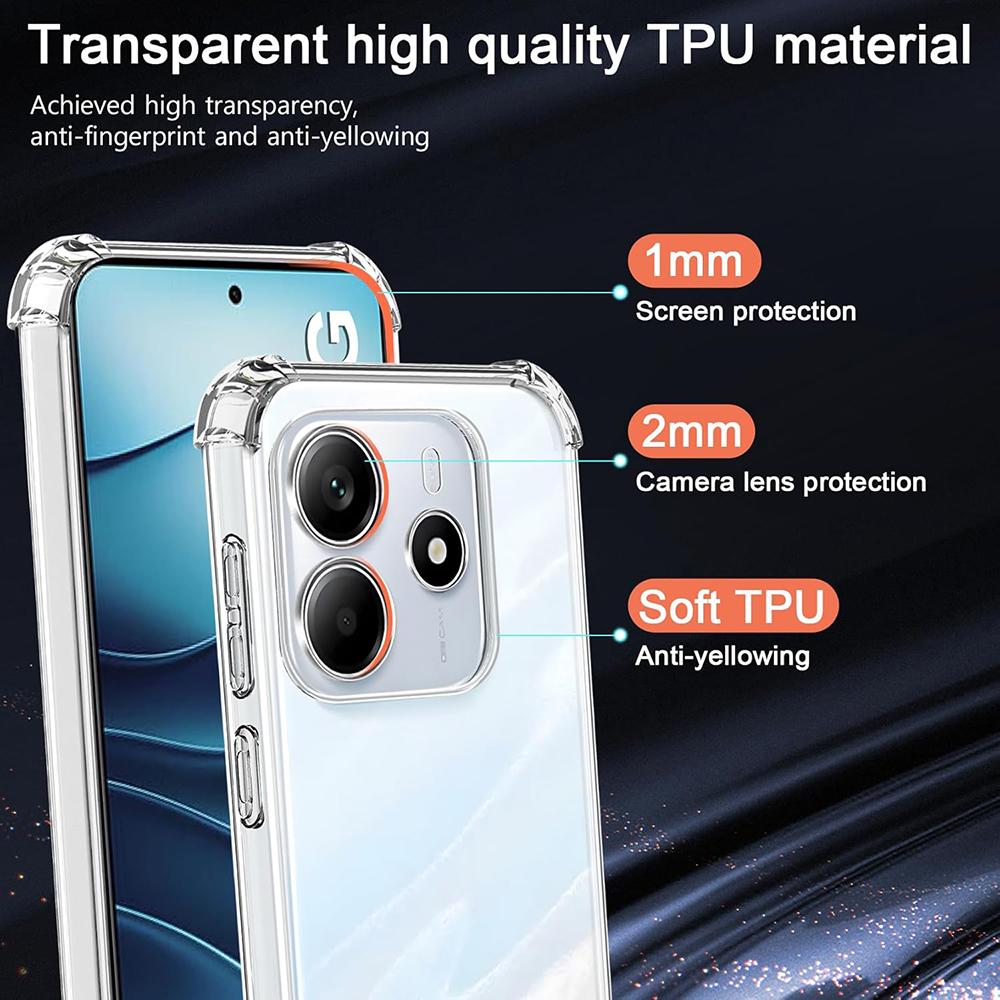 Stoßfestes Silikonhülle für Xiaomi Redmi Note 14 4G 163mm 164mm Weiche Ultradünne Abdeckung Hülle für Redmi Note 14 Pro Plus Pro+ 5G