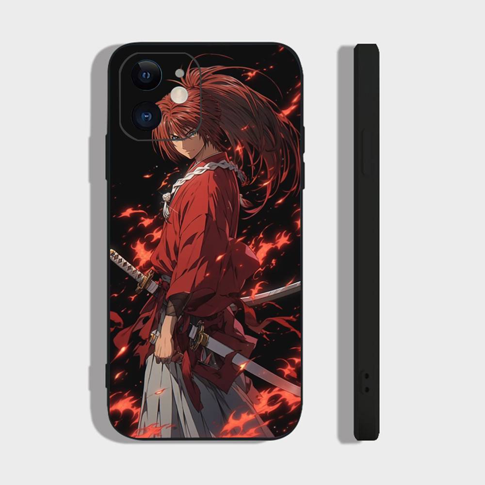 Japanese Manga R-Rurouni Kenshin Phone Case For IPhone 17 Air 16 15 14 13 Pro Max 11 12 Black Silicone Cover