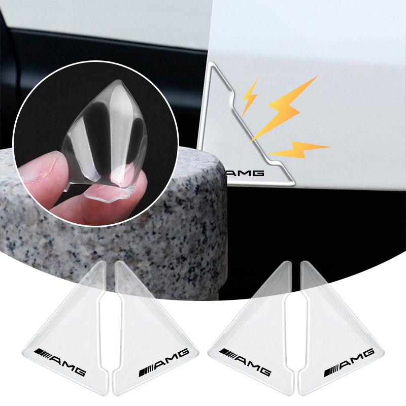 2pcs Silicone Car Door Corner Protector Anti-Collision Scratch Stickers For Mercedes Benz AMG W204 W213 W205 W211 W212 W176