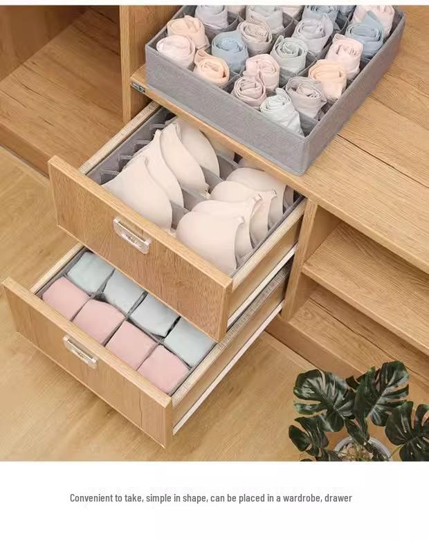 Czteroczęściowy składany zestaw pudełek do przechowywania z włókniny do organizacji bielizny