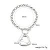 Unisex Stainless Steel Heart Pendant Necklace & Bracelet Set - Minimalist Hip Hop Trend