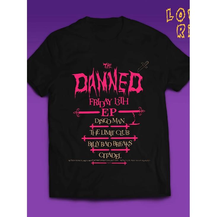 The Damned Live Vintage-T-shirt | Punk Rock, Alternative, RocknRoll, Dave Vanian, Janet James, Captain Sensible, Rat Scabies | Casual Crew Neck, S чёрный