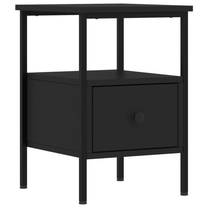 VidaXL Tables de chevet 2 pcs noir 34x36x50 cm bois d’ingénierie 826044