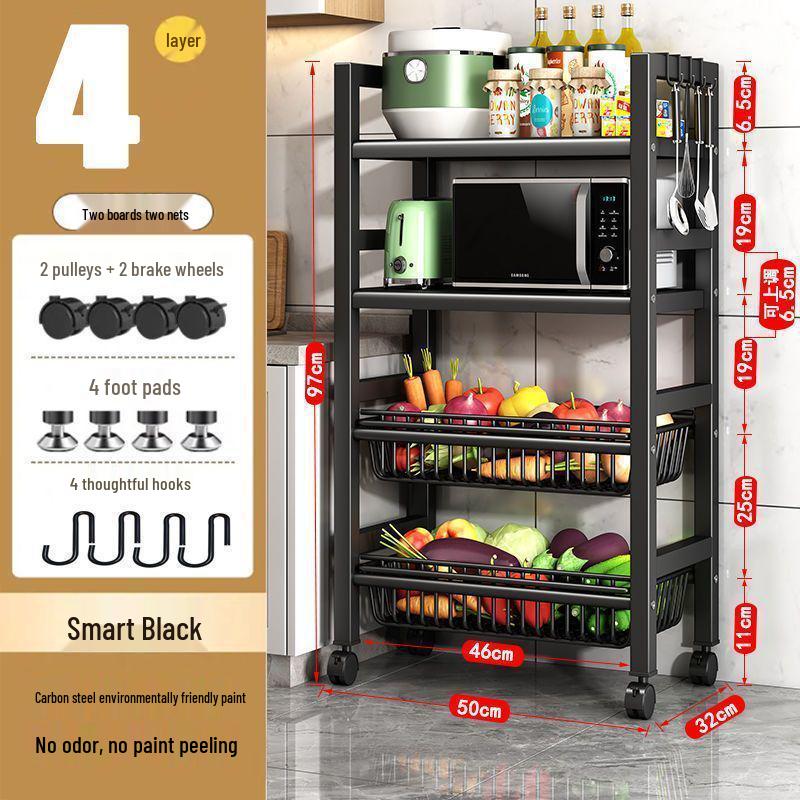 Stainless Steel Multi-Layer Kitchen Trolley for Fruits & Vegetables