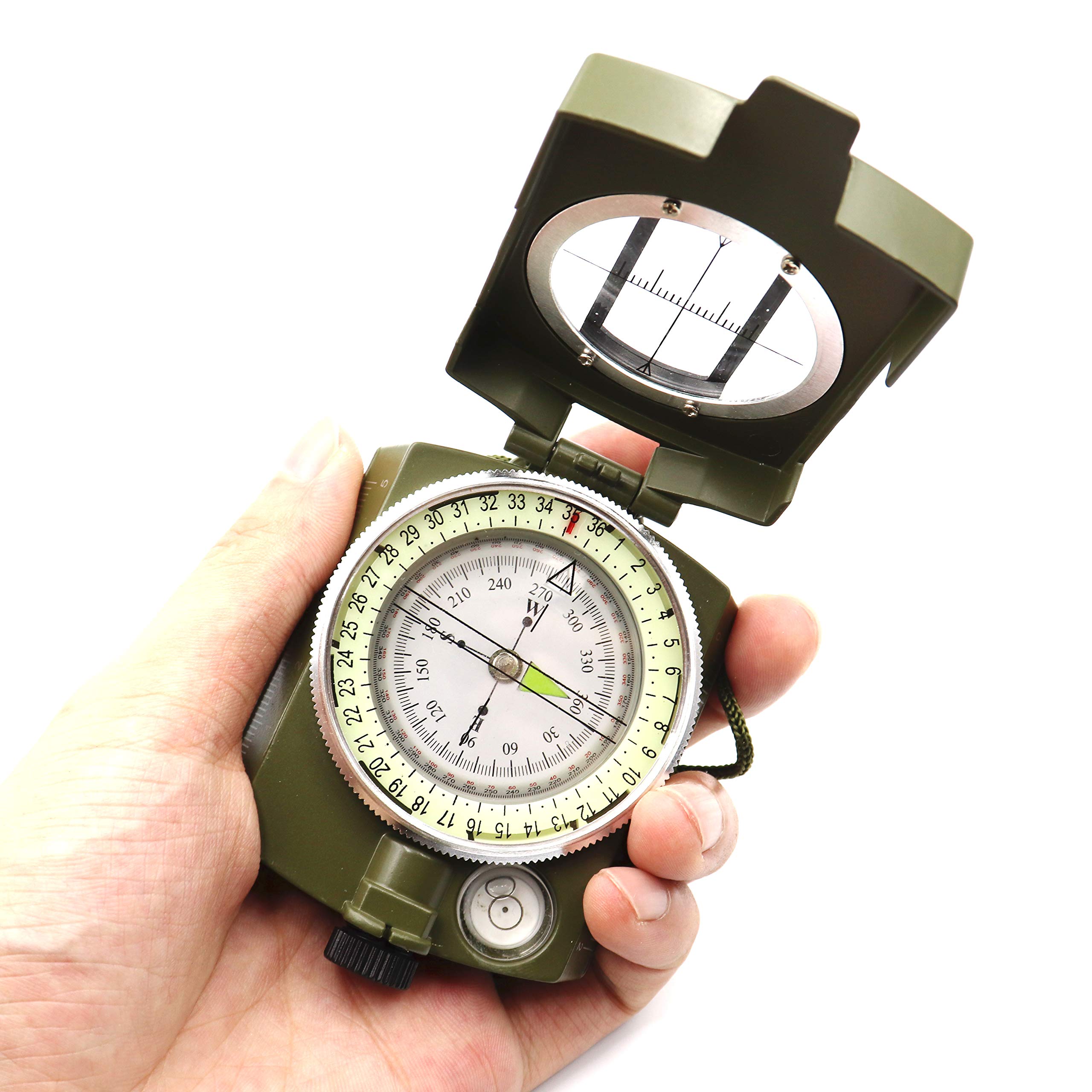 

Glow in Dark Shockproof Waterproof Survival Compass for Hiking Camping Hunting Backpacking Outdoor Navigation Essential Gear