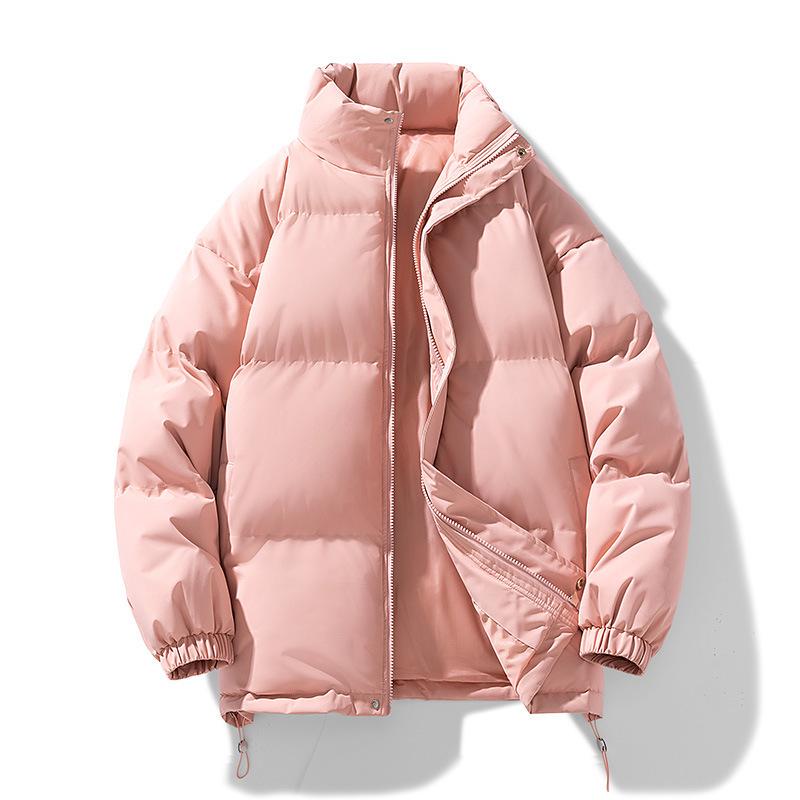 Men's 2025 Stand Collar Cotton Puffer Jacket - Winter Warm, Thick, Solid Color, Casual Coat