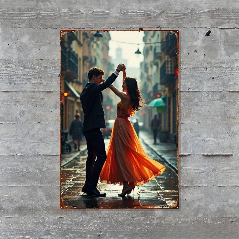 

Vintage Valentine s Day Metal Decorative Painting Gift for Couples Bedroom Living Room Cafe