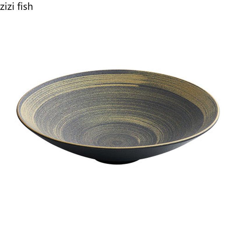 Retro Hand-painted Ceramic Small Foot Salad Bowl Dessert Bowl Pasta Bowl Fruit Bowls Restaurant Creative Specialty Tableware