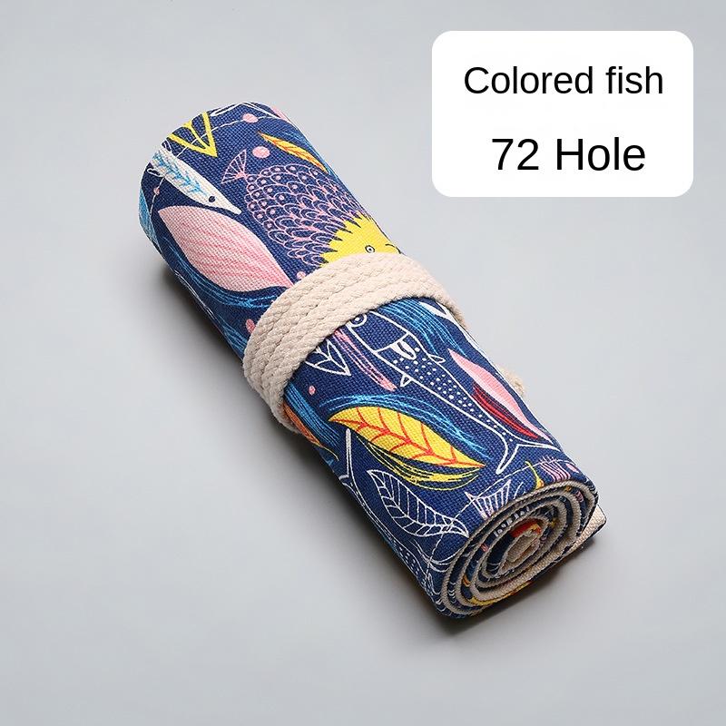 

12/24/36/48/72 Отверстия Звездное небо Холст Roll Up Pen Шторка Пенал Чехол Держатель для Косметички Мешочек для хранения Канцелярский Органайзер
