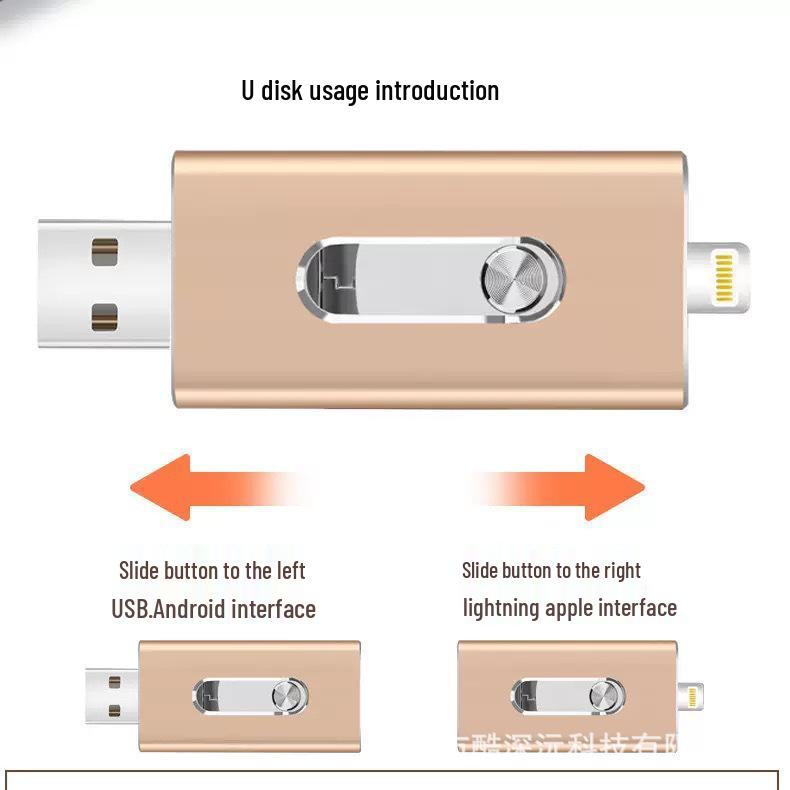 1TB Apple & Android Compatible Three-in-One U Disk With 64G Android Support