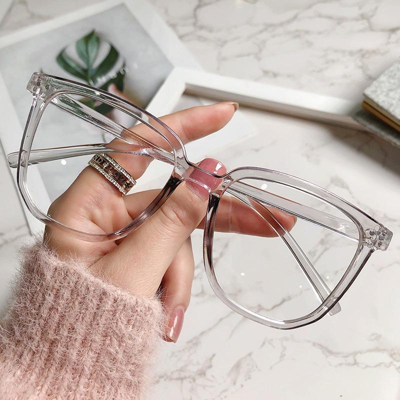 Trendy Unisex Anti-Blue Light Large Frame Prescription & Plano Glasses