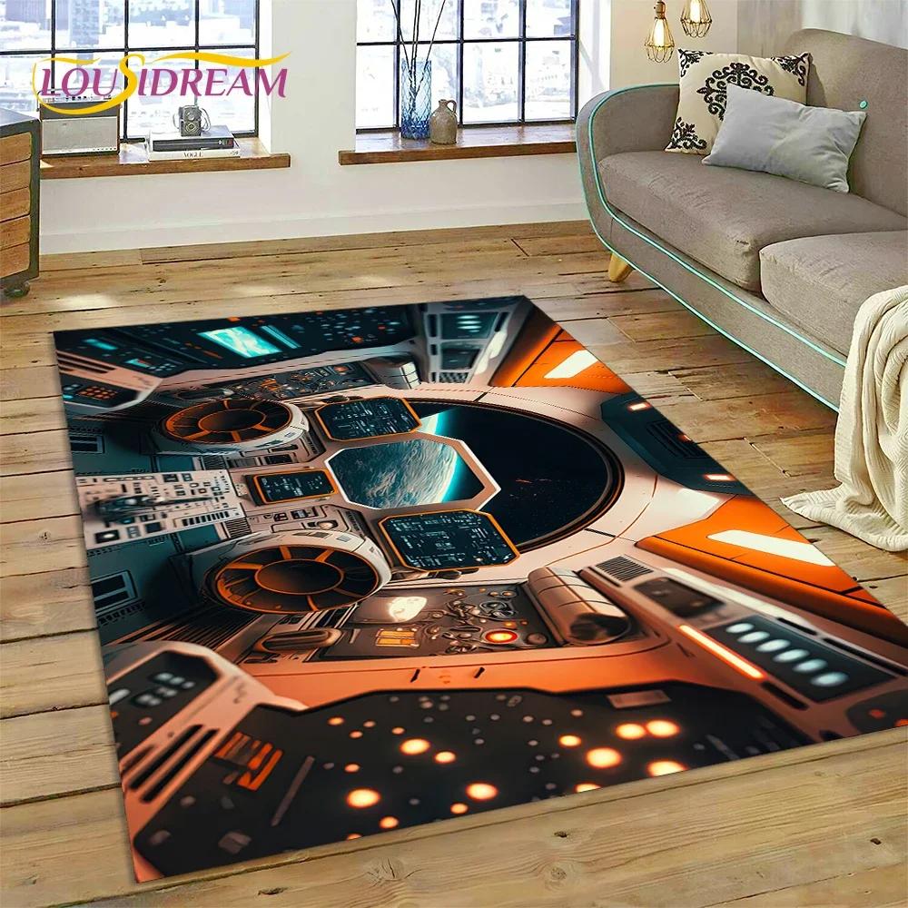 Aircraft Control Cockpit Cabin Spacecraft Dashboard Carpet Rug for Bedroom Living Room Sofa Decoration,Kid Large Decor Floor Mat