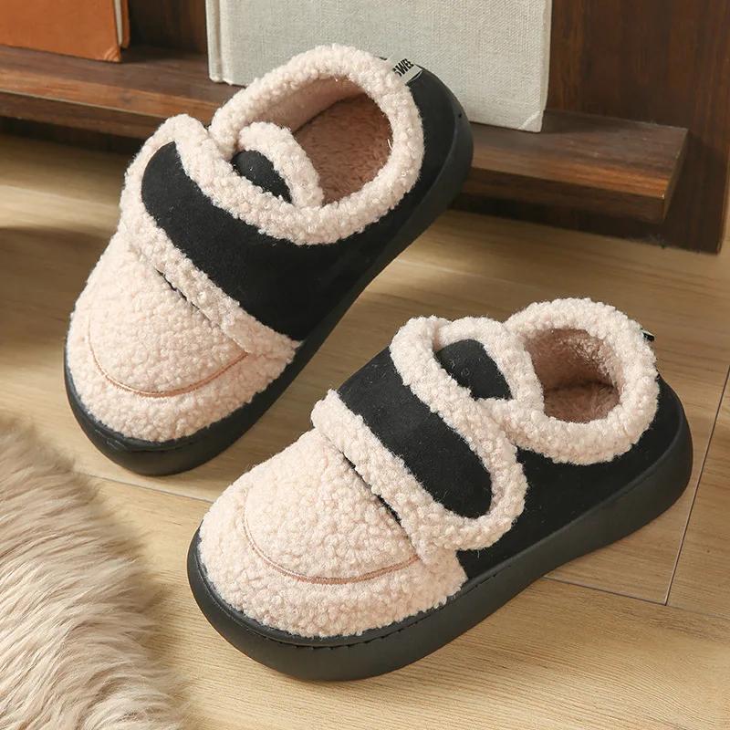 

Fashion New Korean Version Retro Student Cotton Shoe Female Autumn and Winter Outside To Wear Cashmere Warm Loafer Bean Shoes with Shoes 36-37 чёрный