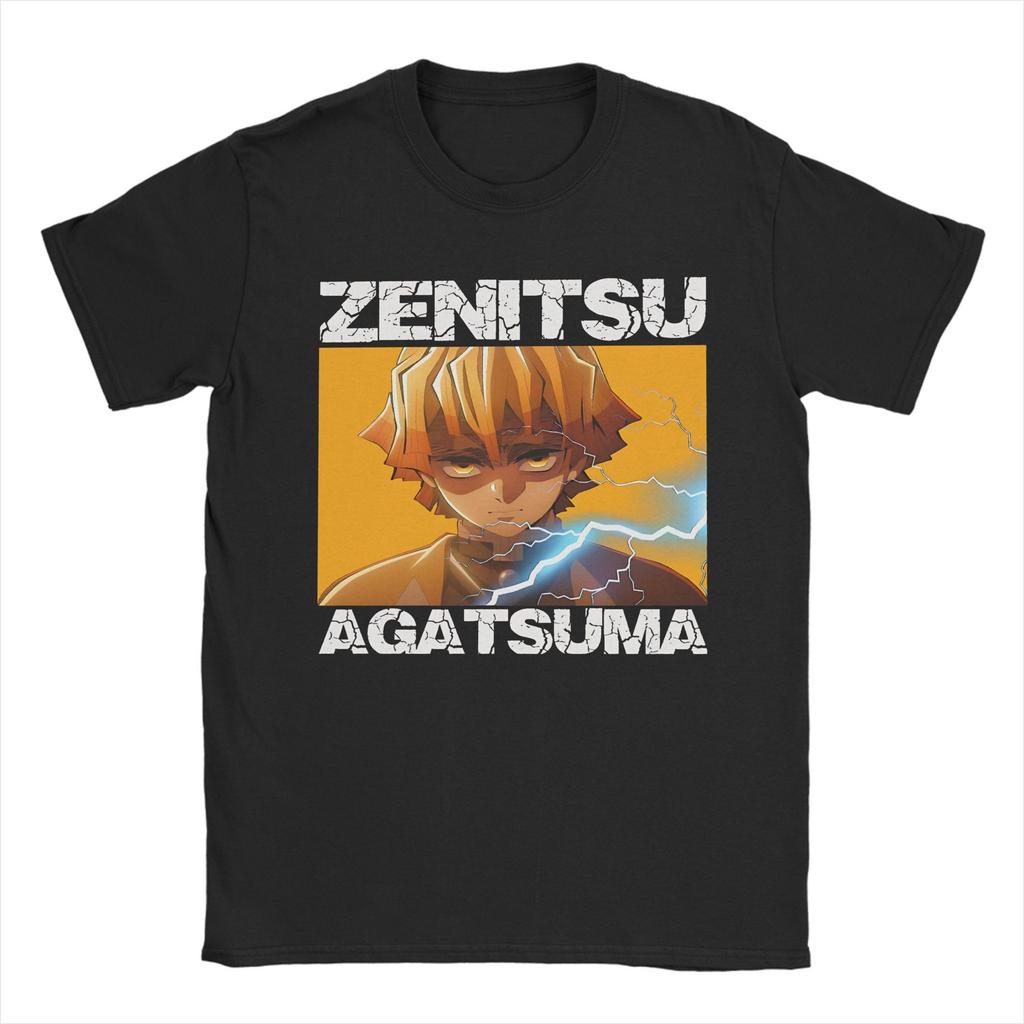 Zenitsu Agatsuma Demon Slayer T-shirts pour Hommes Femmes 100% Coton T-shirts Incroyables Col Rond T-shirt Manches Courtes Hauts Idée Cadeau
