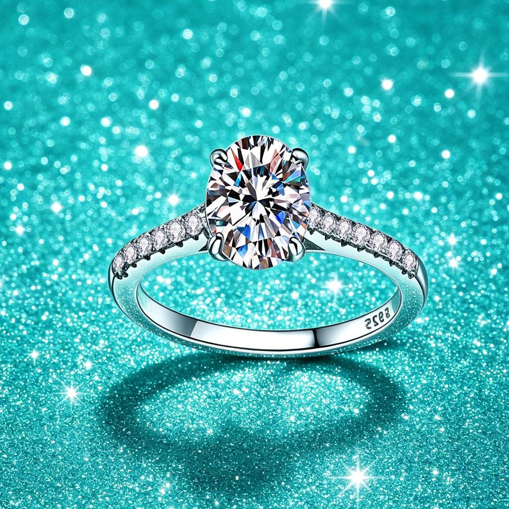 Pear-Shaped D Color 1.5 Carat Moissanite Ring in S925 Sterling Silver for Women