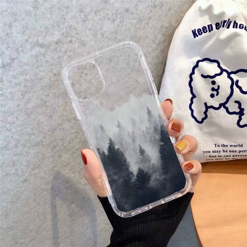 

Чехол для телефона с принтом «Горный лес, облако, туман, пейзаж», прозрачный мягкий чехол для iphone 12 11 13 7 8 plus x xs xr pro max mini iphone13promax