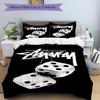3Pcs Street Art Dice Bedding Set Soft Fabric Duvet Cover Pillowcases Home Christmas Xmas Halloween Gift 1 Duvet Cover 2 Pillowcase N114