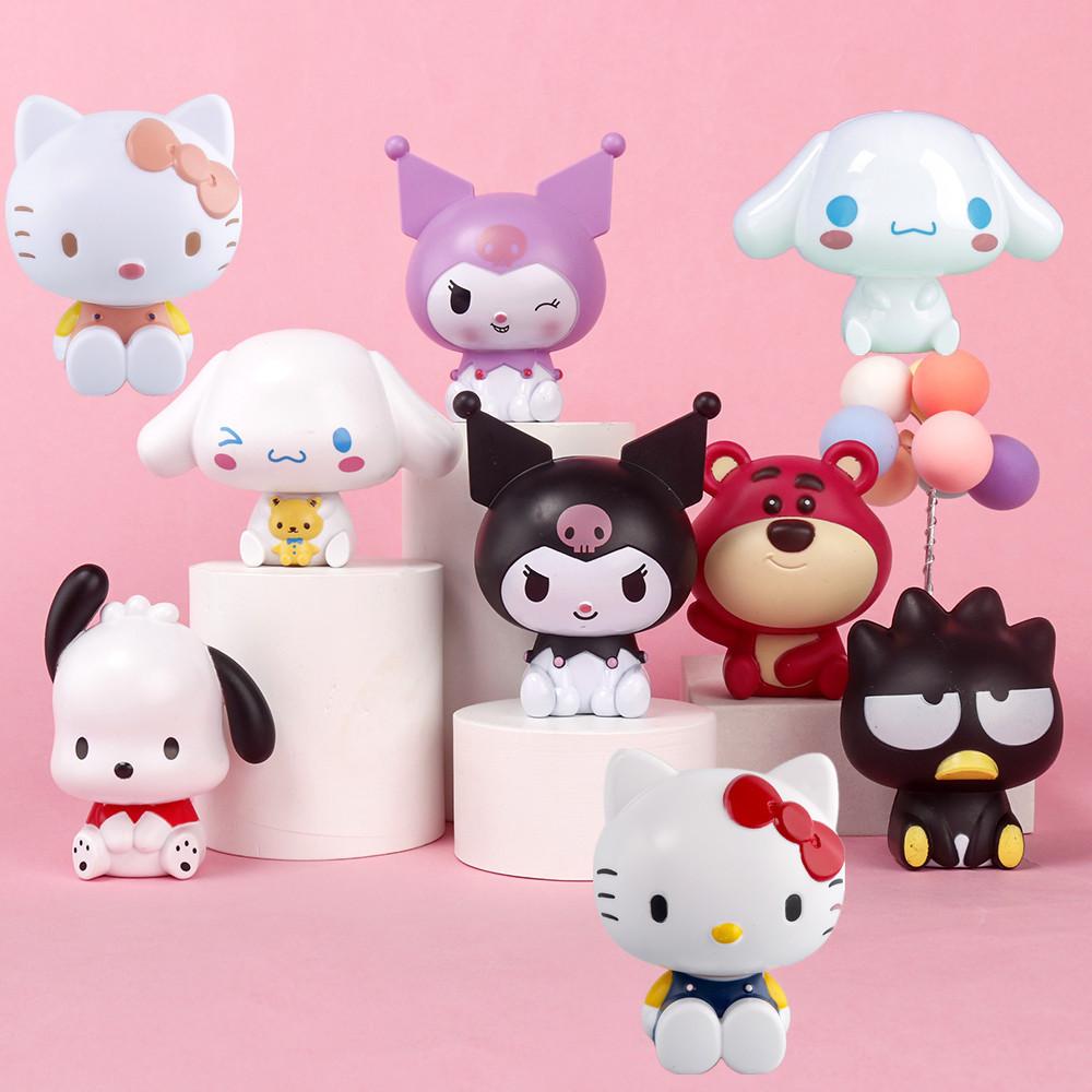 Zabawki Figurki Akcji Lalki Model Ozdoba Biurko Sanrio Kuromi Melody Cinnamoroll Prezenty Urodzinowe dla Dzieci Dekoracja Tortu