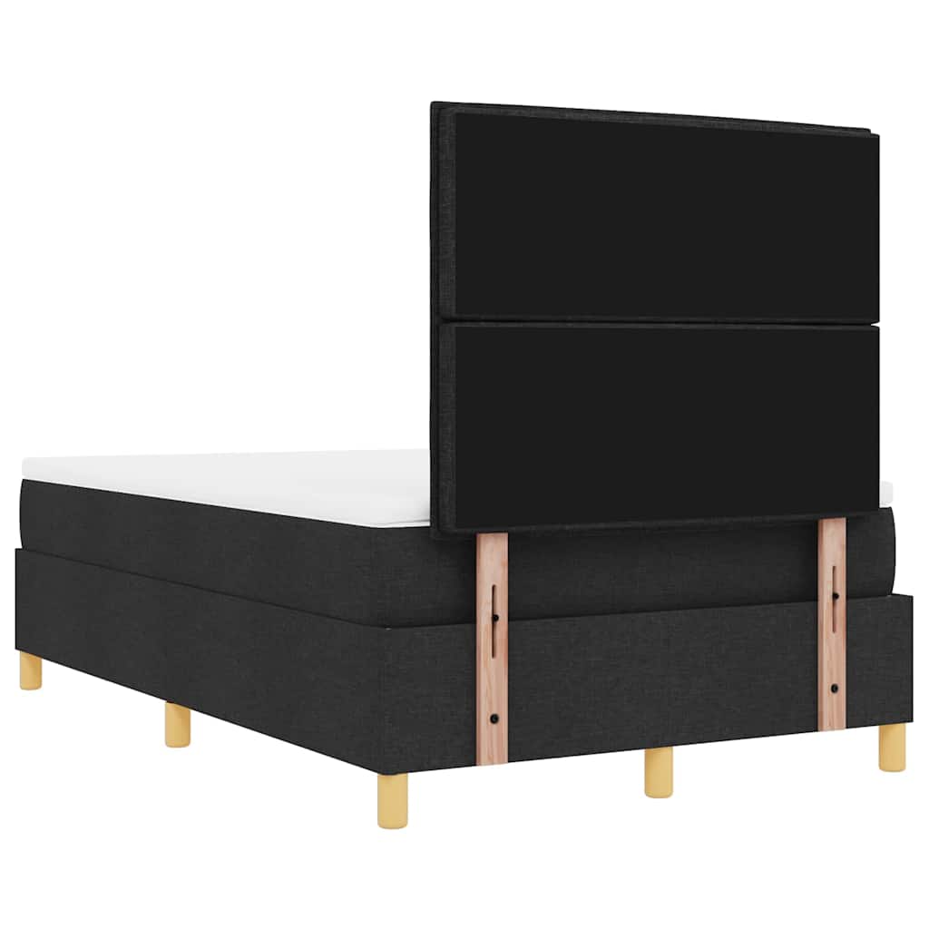 Box Spring Bed with Headboard Black 200 x 120 cm Fabric