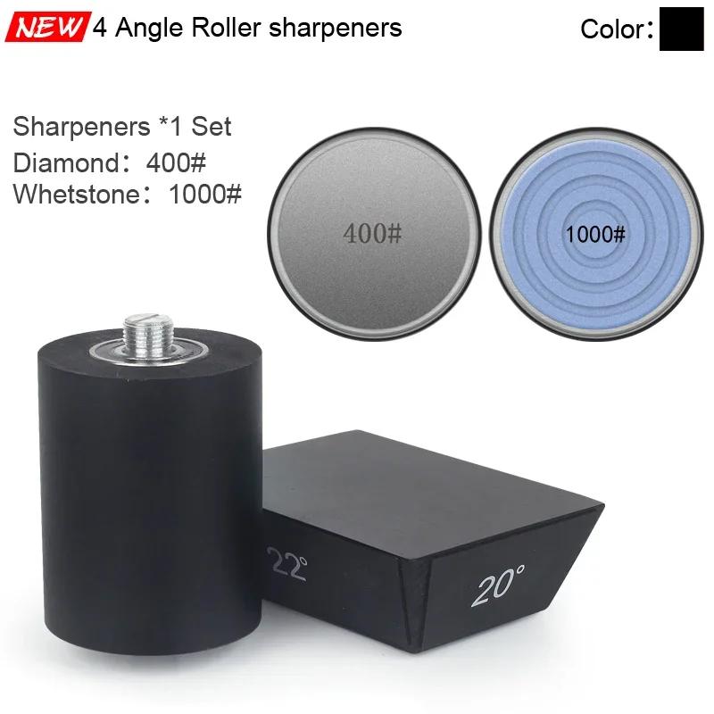 Professional Roller Knife Sharpener Black Wooden Roller Knife Sharpener Magnetic Quad 15/18/20/22° Kitchen Sharpening Tool Set