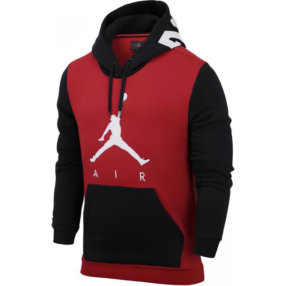 Air Jordan Colorblock Print Logo Hoodie Men Hoodie Red CK1349-687