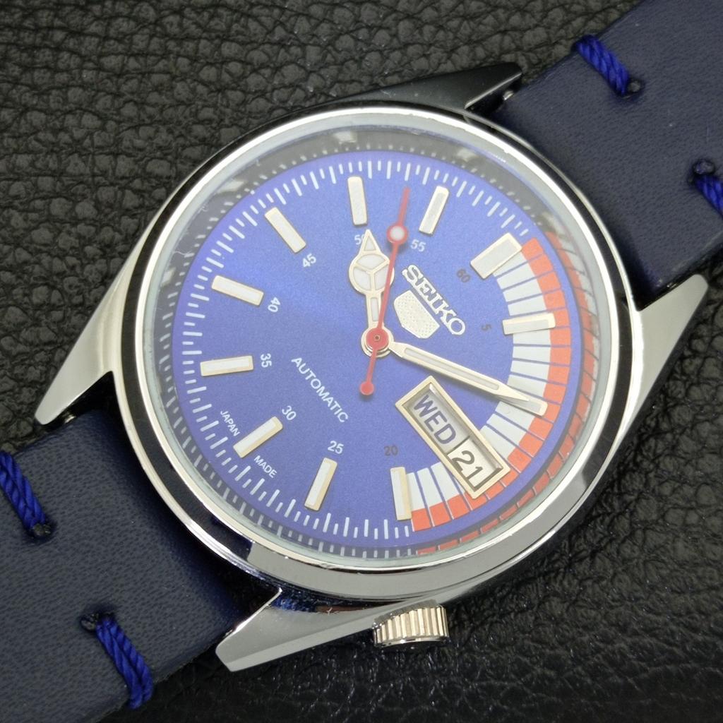 REFURBISHED SEIKO 5 AUTOMATIC 6309A VINTAGE JAPAN MENS BLUE DIAL WATCH A441146-4