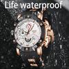 TOP LIGE Luxury Men's Watches Business Silicone Quartz Mens Watch Waterproof Luminous Date Watches Male Relogios Masculino