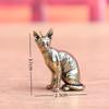 Solid Brass Hairless Cat Small Statue Desktop Ornaments Vintage Animal Figurines Model Lucky Home Decorations Crafts Accessories