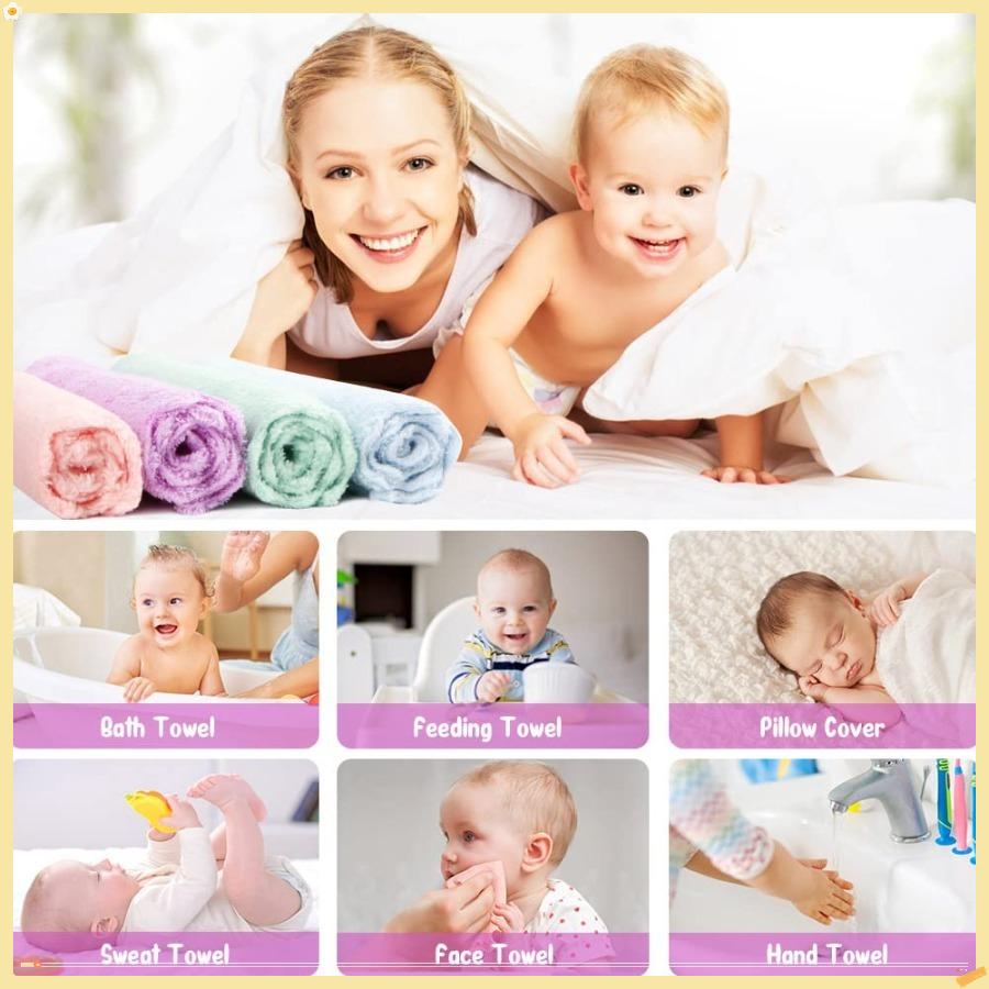 Baby Washcloths 24-Pack(7''x9''), Microfiber Coral Fleece Baby Towels, Super Soft and Absorbent Wash Cloths for Newborns