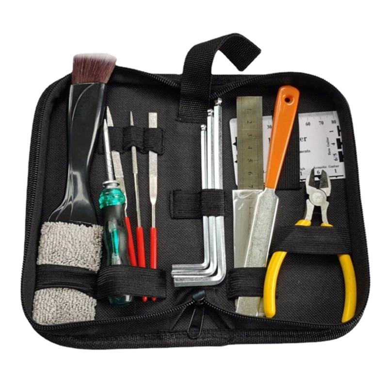

Guitar Tool Kit Repairing Maintenance Tool String Organizer String Action Ruler Gauge Measuring Tool Hex Wrench Cleaning 1