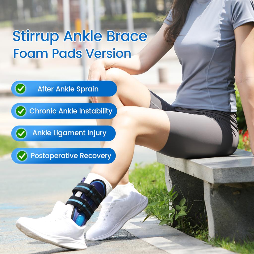 Ankle Brace Support for Sprains and Ligament Injury, Stirrup Ankle Splint Stabilizer Fits Left & Right Feet