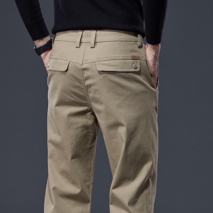 New Autumn Men's Slim Fit Straight Leg Casual Pants Wrinkle Resistant Business Elastic Versatile High-End Outer Wear Trousers