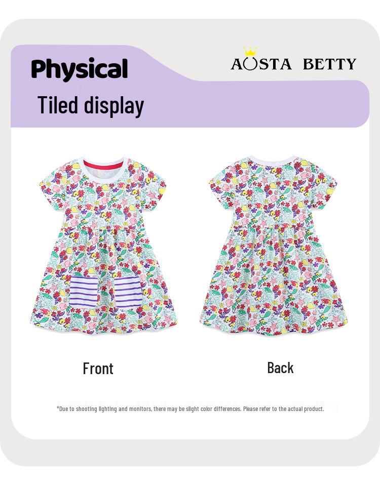 Summer Floral Princess Dresses for Girls: Cute Short-Sleeved Children's Attire