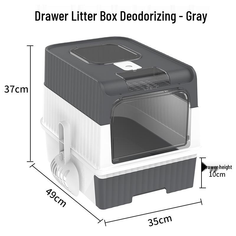 Extrem große, geschlossene Katzentoilette mit Schublade, Spritzschutz, Geruchsneutralisierung und UV-Sterilisation