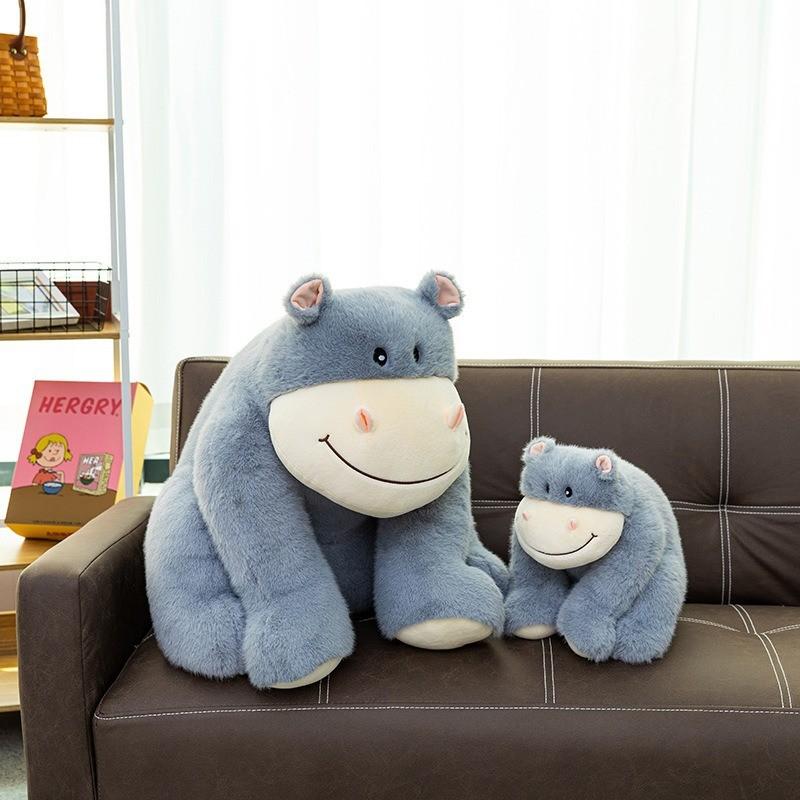 Hippo Cute Cartoon Plush Toy Adorable Zoo Souvenir Children Festival Gift Doll
