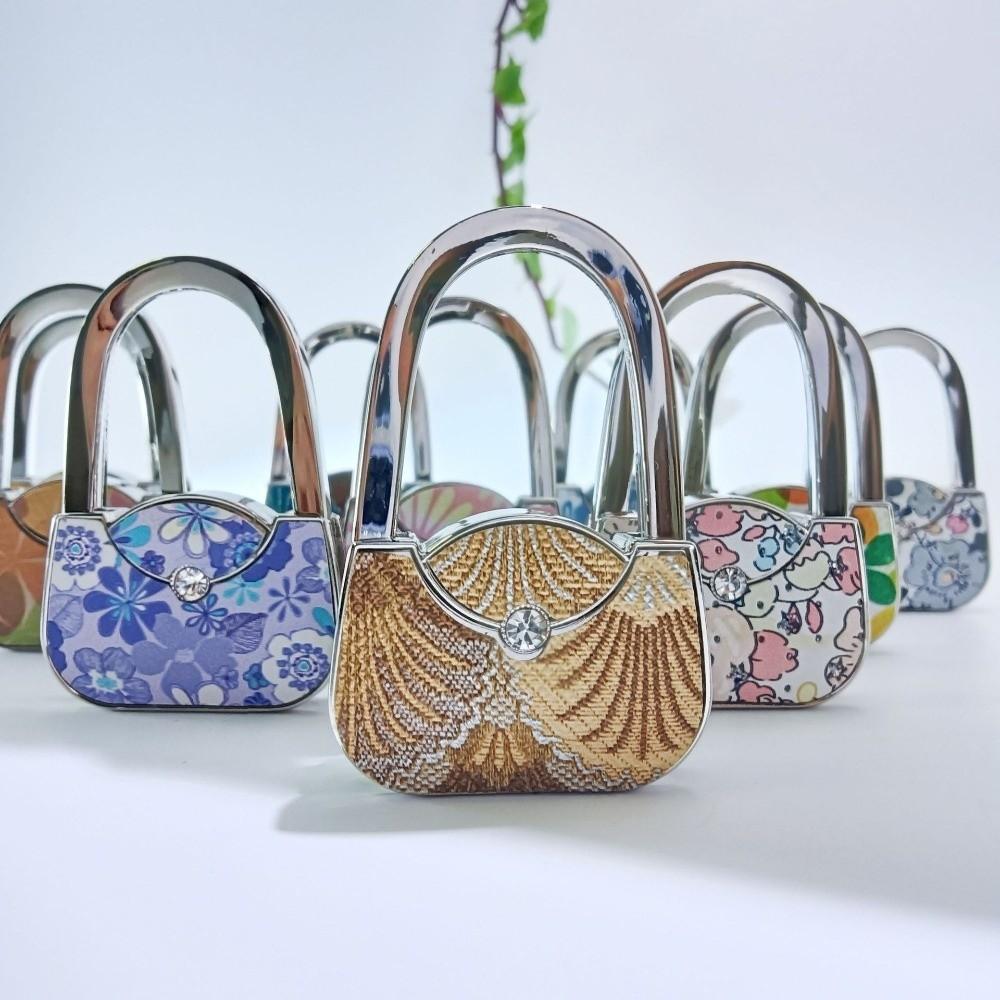 New Foldable Handbag Hook Cute Shape Portable Folding Bag Hook Alloy Material Lovely Design Purse Hanger Holder Home Decoration