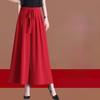 Summer Silk Wide Leg Pants for Women Mid Age Casual Loose Fit Large Size Silk Palazzo Pants